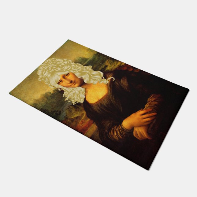 Mona Lisa mit Blonde Hair Fußmatte (Schrägansicht)
