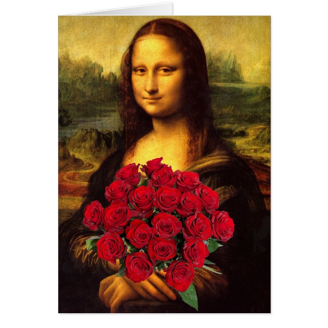 Mona Lisa mit Bouquet von Rote Rosen (Vorne)