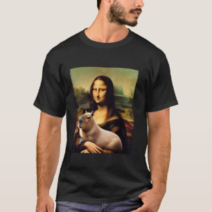 Mona Lisa mit Capybara Funny Art Malerei T-Shirt