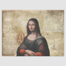 Mona Lisa mit da Vinci Notes Tissue Paper