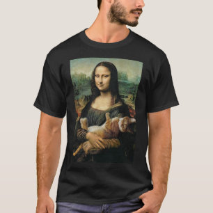 Mona Lisa mit einer Katze Fotografie T-Shirt