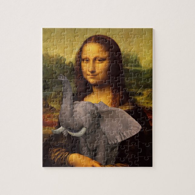 Mona Lisa mit Elephant (Vertikal)