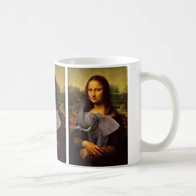 Mona Lisa mit Elephant Kaffeetasse (Rechts)