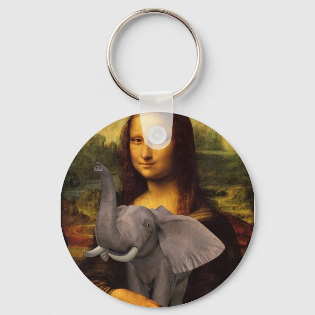 Mona Lisa mit Elephant Schlüsselanhänger (Vorderseite)