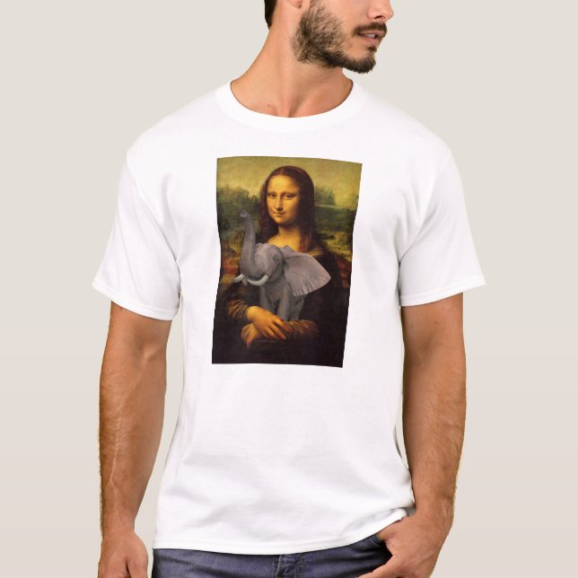Mona Lisa mit Elephant T-Shirt (Vorderseite)