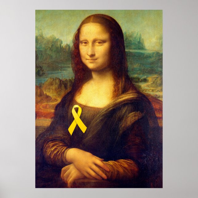 Mona Lisa mit gelbem Band Poster (Vorne)