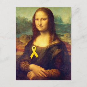 Mona Lisa mit gelbem Band Postkarte