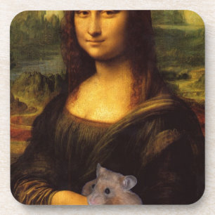 Mona Lisa mit Hamster Getränkeuntersetzer