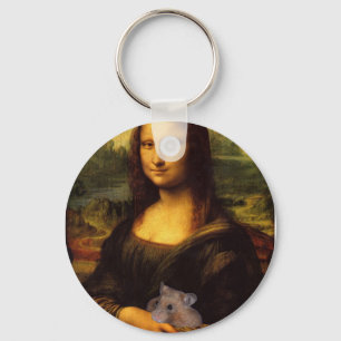 Mona Lisa mit Hamster Schlüsselanhänger