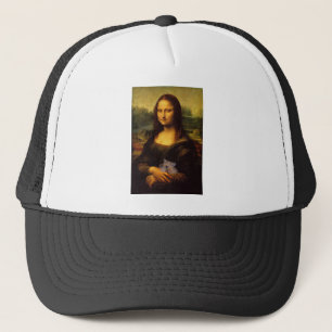 Mona Lisa mit Hamster Truckerkappe