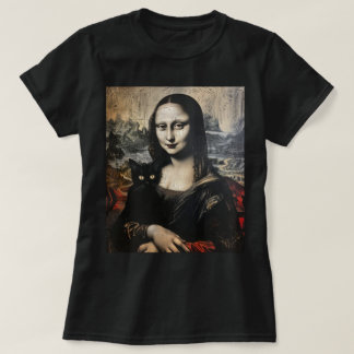 Mona Lisa mit Katze T-Shirt