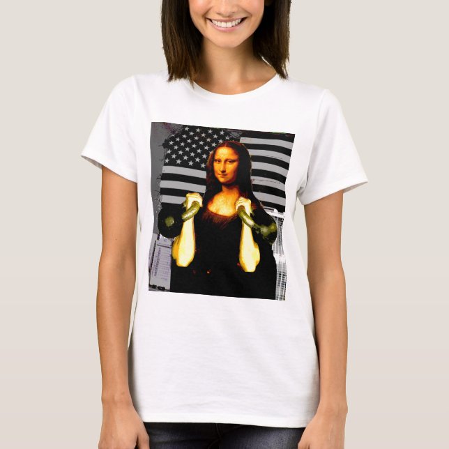 Mona Lisa mit KettleBells T-Shirt (Vorderseite)