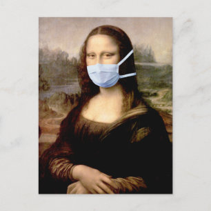 Mona Lisa mit Maske Da Vinci Spoofing The Arts Postkarte