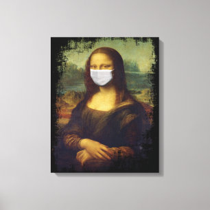 Mona Lisa mit Maske Leinwanddruck
