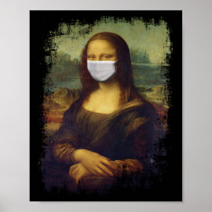 Mona Lisa mit Maske Poster