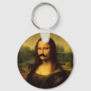 Mona Lisa mit Mustache Schlüsselanhänger