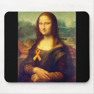 Mona Lisa mit Orange Ribbon Mousepad