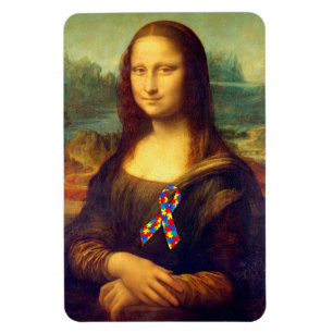 Mona Lisa mit Puzzle Ribbon Magnet