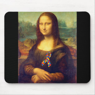Mona Lisa mit Puzzle Ribbon Mousepad