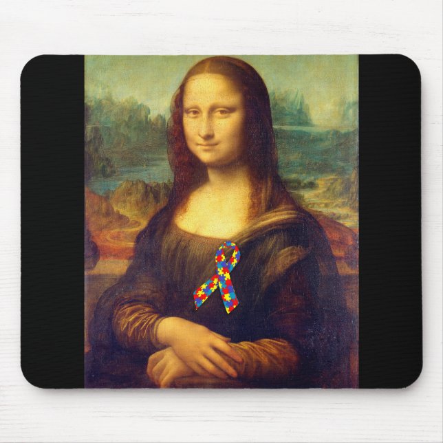 Mona Lisa mit Puzzle Ribbon Mousepad (Vorne)