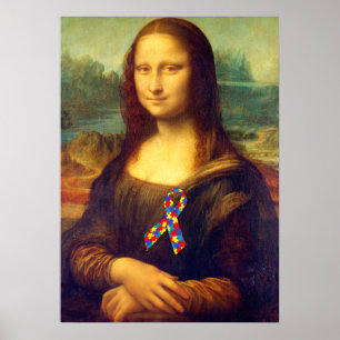 Mona Lisa mit Puzzle Ribbon Poster