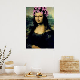 Mona Lisa mit rosa Haarwalzen Leonardo da Vinci Poster