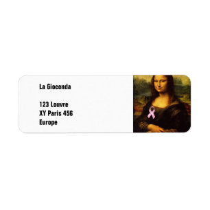 Mona Lisa mit rosa Ribbon