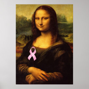 Mona Lisa mit rosa Ribbon Poster