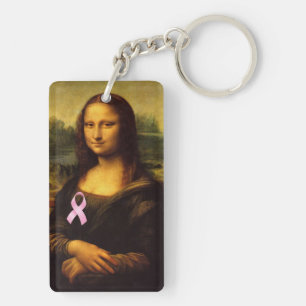 Mona Lisa mit rosa Ribbon Schlüsselanhänger