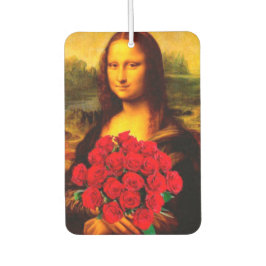 Mona Lisa mit rote Rosen Leonardo Da Vinci Autolufterfrischer