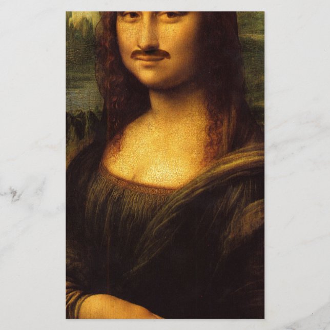 Mona lisa mustache briefpapier (Vorderseite)
