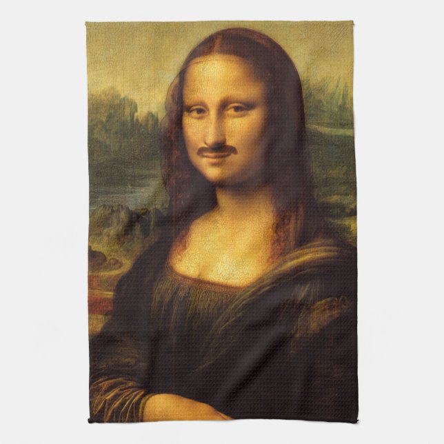 Mona lisa mustache handtuch (Vertikal)