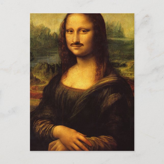 Mona lisa mustache postkarte (Vorderseite)