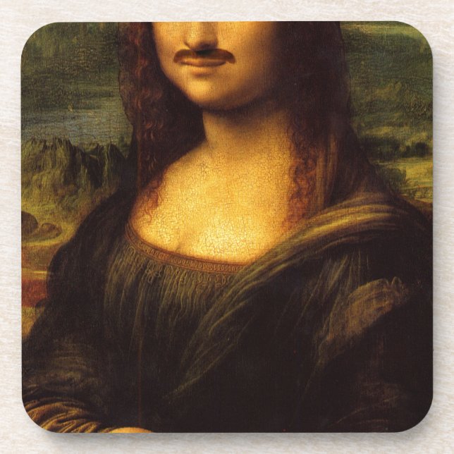 Mona lisa mustache untersetzer (Vorderseite)