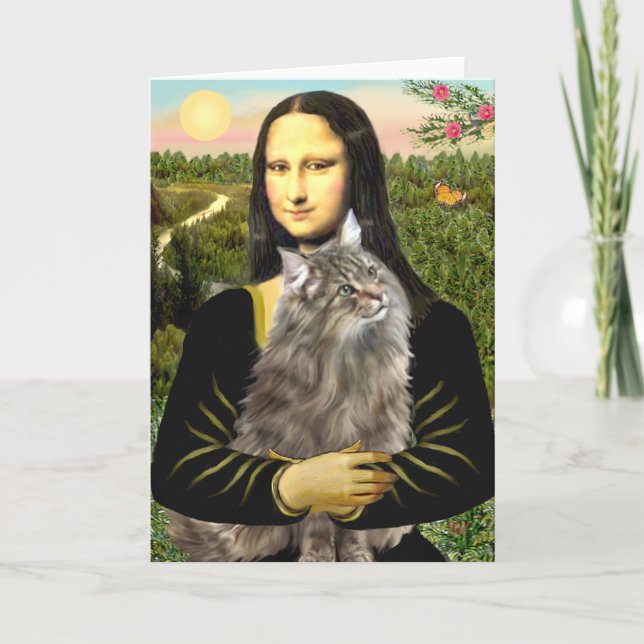 Mona Lisa - Norweigan Forest Cat Karte (Vorderseite)