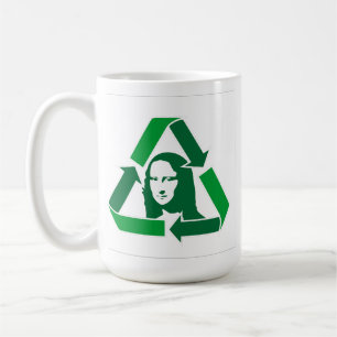 Mona Lisa Öko-freundliches Recycling-Symbol Kunst Kaffeetasse