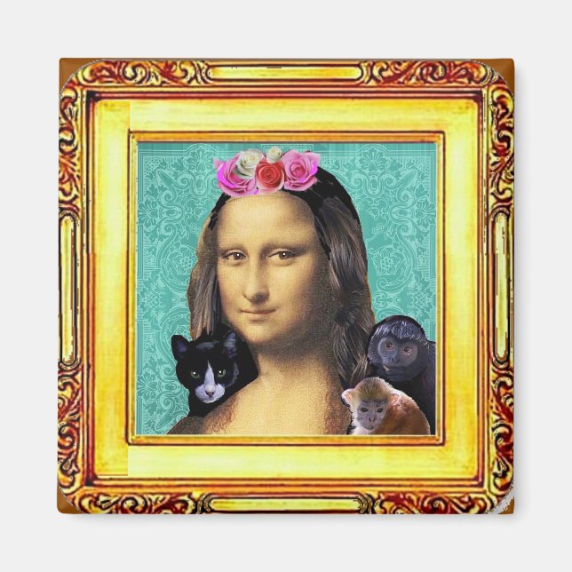 Mona Lisa Parody Portrait Magnet (Vorne)