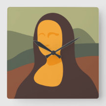 Mona Lisa Peinture Art Carré Horloge murale