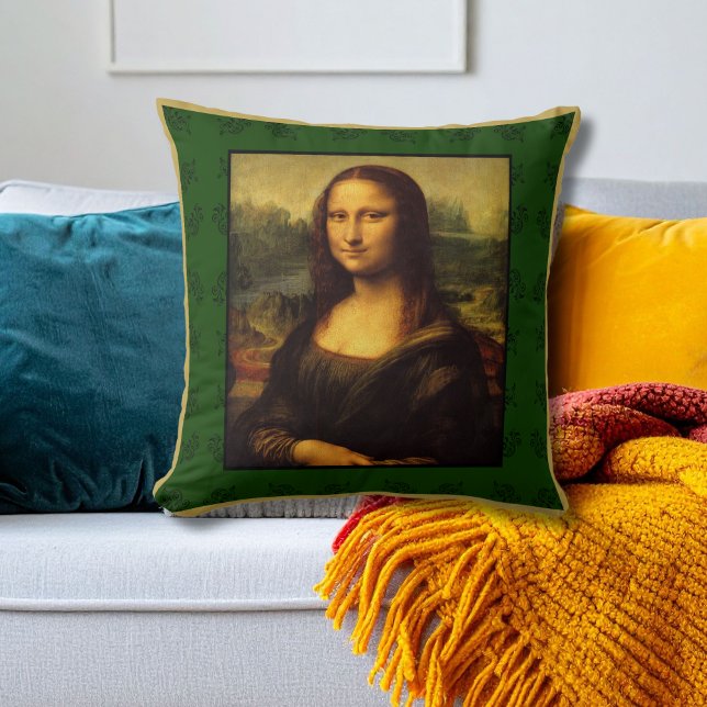 Mona Lisa Pillow - Grünes Muster Kissen (Von Creator hochgeladen)