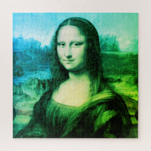Mona Lisa Portrait  Grünblau