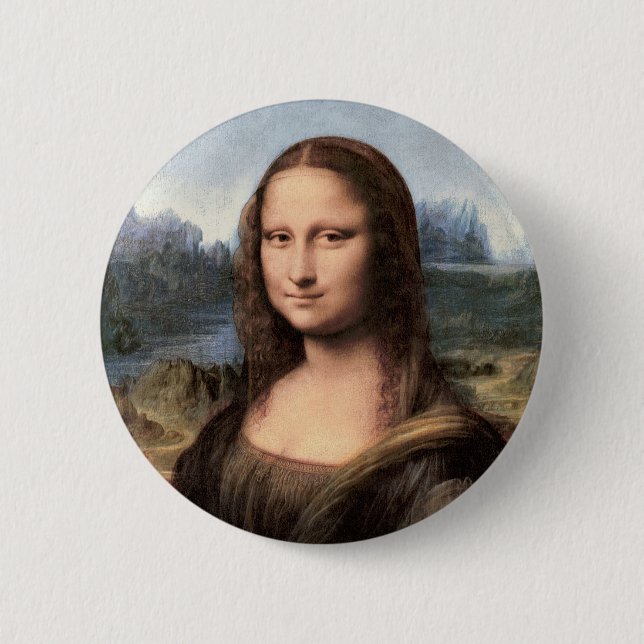 Mona Lisa Portrait / Malerei Button (Vorderseite)
