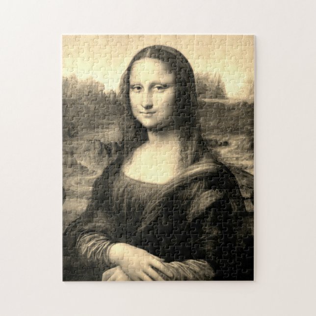 Mona Lisa Portrait | Sepia Brown (Vertikal)