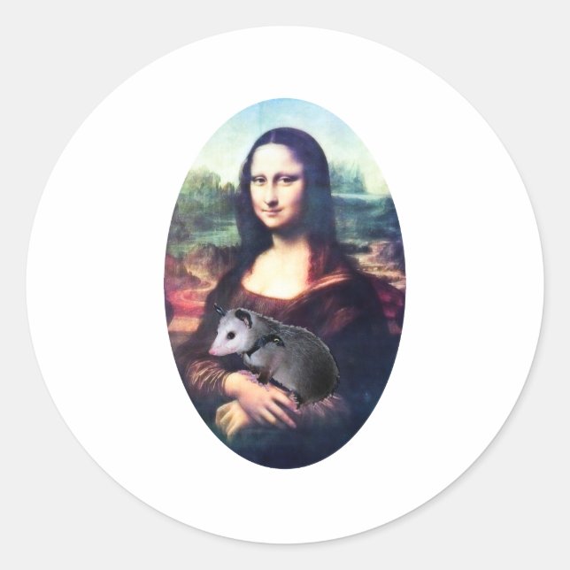 Mona Lisa Possum Runder Aufkleber (Vorderseite)