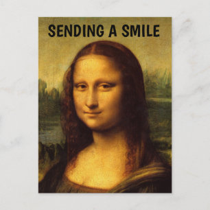 MONA LISA POSTCARD SENDING A SMILE POSTKARTE