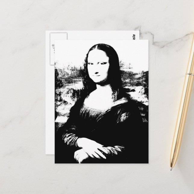 Mona Lisa Postkarte (Vorderseite/Rückseite Beispiel)