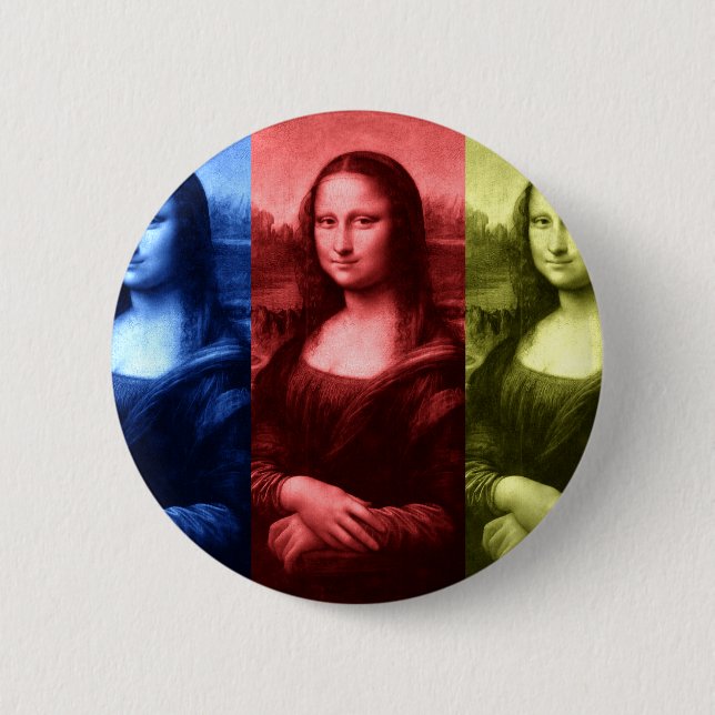 Mona Lisa Primärfarben Button (Vorderseite)