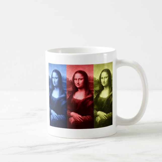 Mona Lisa Primärfarben Kaffeetasse (Rechts)