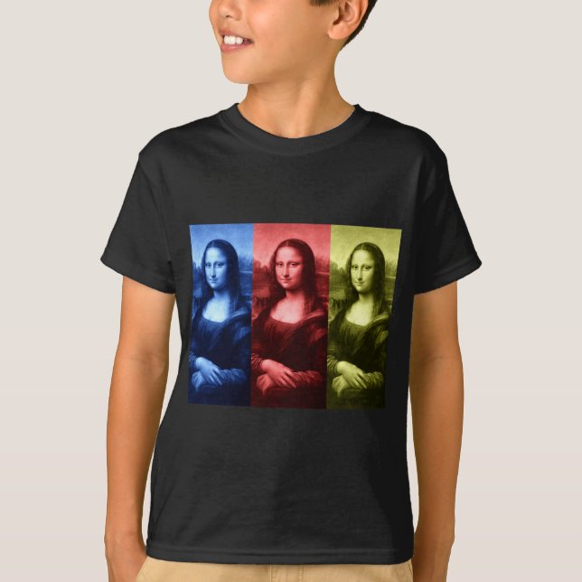 Mona Lisa Primärfarben T-Shirt (Vorderseite)