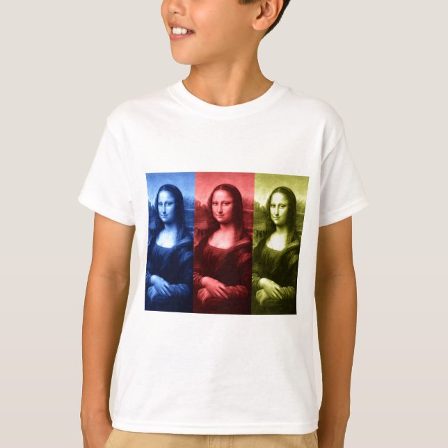 Mona Lisa Primärfarben T-Shirt (Vorderseite)