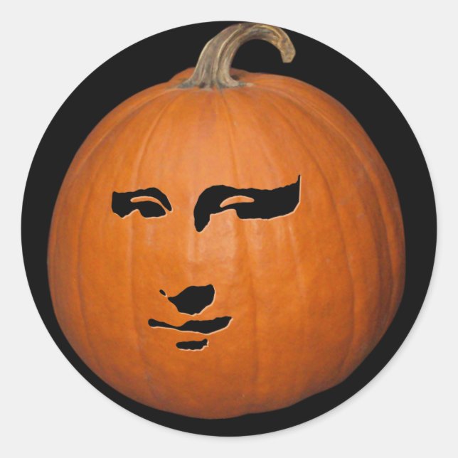 Mona Lisa Pumpkin Runder Aufkleber (Vorderseite)